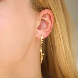 vedenkestävät zirkoni korvarenkaat  kullattu teräs - OCEANA