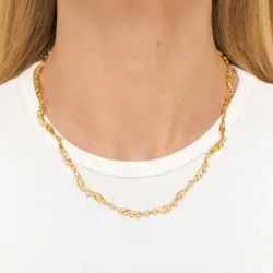 vedenkestävät zirkoni kaulaketju kullattu teräs - OCEANA