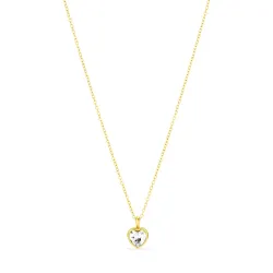 vedenkestävät sydän zirkoni kaulaketju kullattu teräs sydänriipus teräs - OCEANA