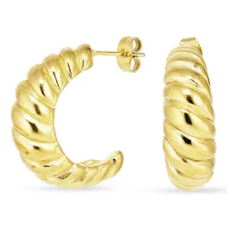 vedenkestävät rengaskorvakorut  kullattu teräs - OCEANA