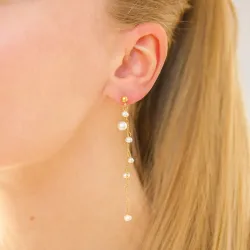 vedenkestävät helmi ketjukorvakorut  kullattu teräs - OCEANA