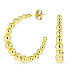 vedenkestävät rengaskorvakorut  kullattu teräs - OCEANA