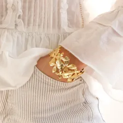 vedenkestävät kukka rannerengas kullattu teräs - OCEANA