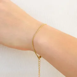 vedenkestävät rannekoru kullattu teräs 15 cm + 4 cm x 1,0 mm  - OCEANA