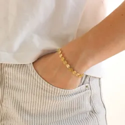 vedenkestävät pyöreä rannekoru kullattu teräs - OCEANA