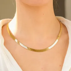 vedenkestävät kaulaketju kullattu teräs 45 cm x 6 mm  - OCEANA