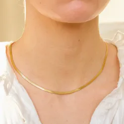 vedenkestävät kaulaketju kullattu teräs 40 + 5 cm x 3 mm  - OCEANA