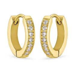 vedenkestävät 15 mm zirkoni rengas  kullattu teräs - OCEANA