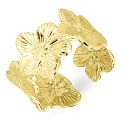 vedenkestävät kukka säädettävissä sormus kullattu teräs - OCEANA