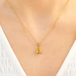 vedenkestävät a-kirjain kaulaketju kullattu teräs - OCEANA