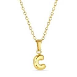 vedenkestävät c-kirjain kaulaketju kullattu teräs - OCEANA