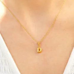 vedenkestävät d-kirjain kaulaketju kullattu teräs - OCEANA