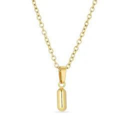 vedenkestävät i-kirjain kaulaketju kullattu teräs - OCEANA