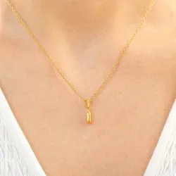 vedenkestävät i-kirjain kaulaketju kullattu teräs - OCEANA