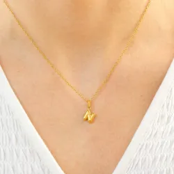 vedenkestävät n-kirjain kaulaketju kullattu teräs - OCEANA