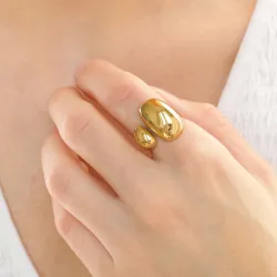 vedenkestävät sormus kullattu teräs - OCEANA