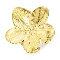 vedenkestävät kukka säädettävissä sormus kullattu teräs - OCEANA