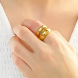 vedenkestävät sormus kullattu teräs - OCEANA