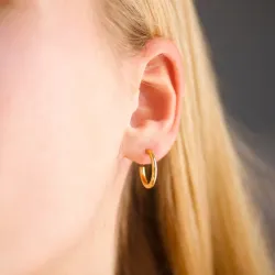 15 mm vedenkestävät rengaskorvakorut  kullattu teräs - OCEANA