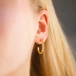 20 mm vedenkestävät rengaskorvakorut  kullattu teräs - OCEANA