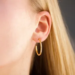 25 mm vedenkestävät rengaskorvakorut  kullattu teräs - OCEANA