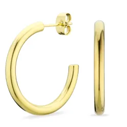 27 mm vedenkestävät rengaskorvakorut  kullattu teräs - OCEANA