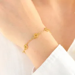 vedenkestävät kukka rannekoru kullattu teräs - OCEANA