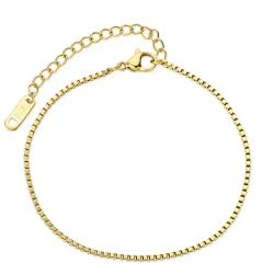 vedenkestävät rannekoru kullattu teräs 17 cm + 5 cm x 1,7 mm  - OCEANA