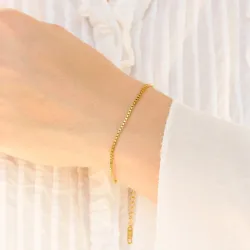 vedenkestävät rannekoru kullattu teräs 17 cm + 5 cm x 1,7 mm  - OCEANA