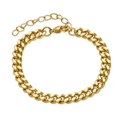 vedenkestävät rannekoru kullattu teräs 15 + 5 cm x 5,9 mm  - OCEANA