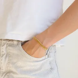 vedenkestävät rannekoru kullattu teräs 15 + 5 cm x 5,9 mm  - OCEANA