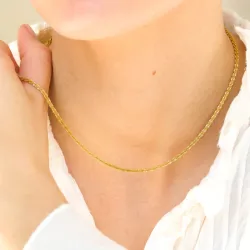 vedenkestävät kaulaketju kullattu teräs 38 + 5 cm x 2 mm  - OCEANA