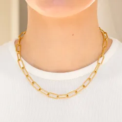 vedenkestävät kaulaketju kullattu teräs 40 cm x 7 mm  - OCEANA