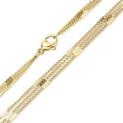 vedenkestävät kaulaketju kullattu teräs 41 cm x 3 mm  - OCEANA