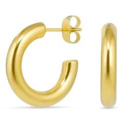 4 x 21 mm vedenkestävät rengaskorvakorut  kullattu teräs - OCEANA