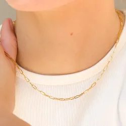 vedenkestävät kaulaketju kullattu teräs 40 + 5 cm x 2,5 mm  - OCEANA