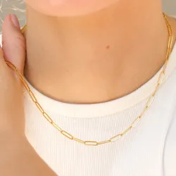 vedenkestävät kaulaketju kullattu teräs 40 + 5 cm x 3,5 mm  - OCEANA