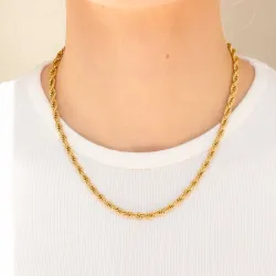 vedenkestävät cordelkaulaketjut kullattu teräs  x 4,5  - OCEANA