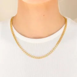 vedenkestävät panssarikaulaketju kullattu teräs 45 cm x 5 mm  - OCEANA