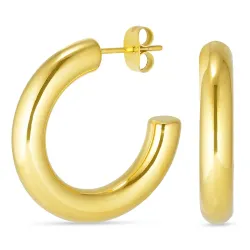 5 x 27 mm vedenkestävät rengaskorvakorut  kullattu teräs - OCEANA