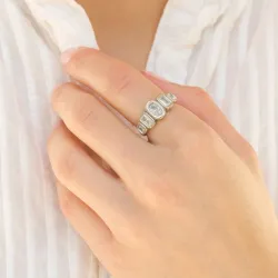 vedenkestävät zirkoni sormus teräs - OCEANA