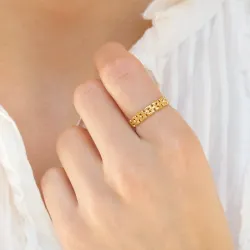 vedenkestävät säädettävissä sormus kullattu teräs - OCEANA