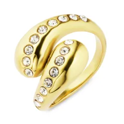 vedenkestävät zirkoni sormus kullattu teräs - OCEANA