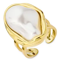 vedenkestävät säädettävissä sormus kullattu teräs - OCEANA