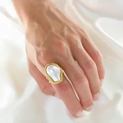 vedenkestävät säädettävissä sormus kullattu teräs - OCEANA