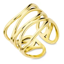 vedenkestävät säädettävissä sormus kullattu teräs - OCEANA