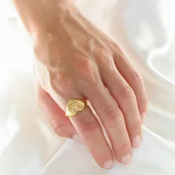 vedenkestävät sydän sormus kullattu teräs - OCEANA