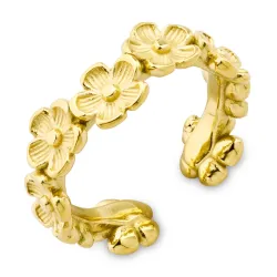 vedenkestävät kukka sormus kullattu teräs - OCEANA