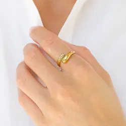 vedenkestävät sormus kullattu teräs - OCEANA