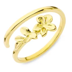 vedenkestävät kukka sormus kullattu teräs - OCEANA